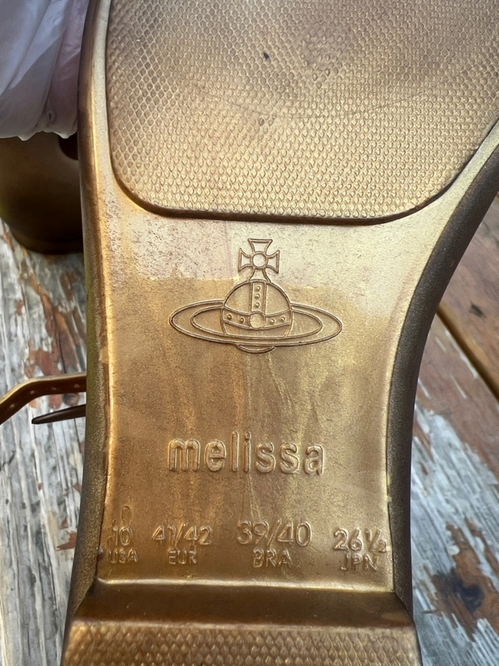 Vivienne Westwood Metallic Bronze Ankle-Strap Flats - Picture 10 of 10